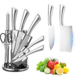 K001 Stainless Steel Knife Set with Stand 8 Piece