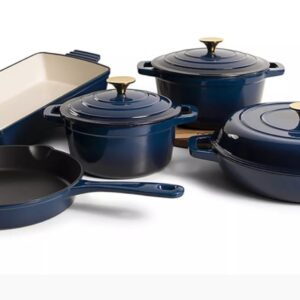 FR-8PCSET (BLUE) 8-Piece Navy Blue Cast Iron Set – Elegant Craftsmanship