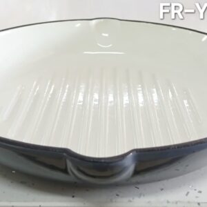 FR-YP26H (GREY) Grey Enamel-Coated Cast Iron Grill Pan with Dual Handles