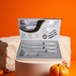 71501 Precision Edge 4-Piece Knife & Peeler Set – White Grip