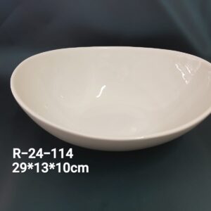 R-24-114 Elegant Oval Ceramic Serving Bowl