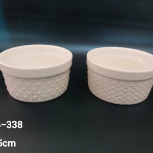 R-24-338 Full Textured Elegance Harmony Ceramic Three Design Saucers