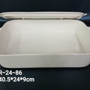 R-24-86 Ceramic Tray with Lid – Versatile Covered Serving Dish