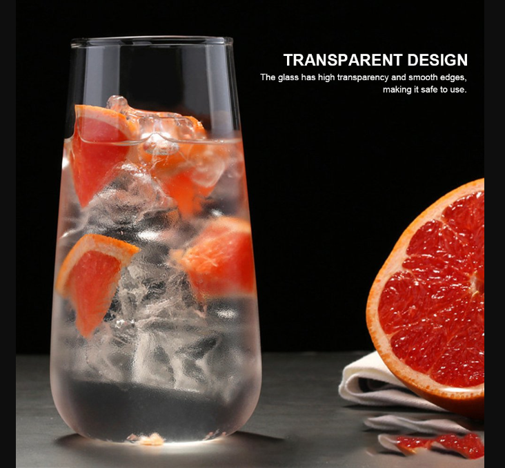 0806-2 Clear Elegance Smooth Waterdrop Design Glass 500ml - Image 2