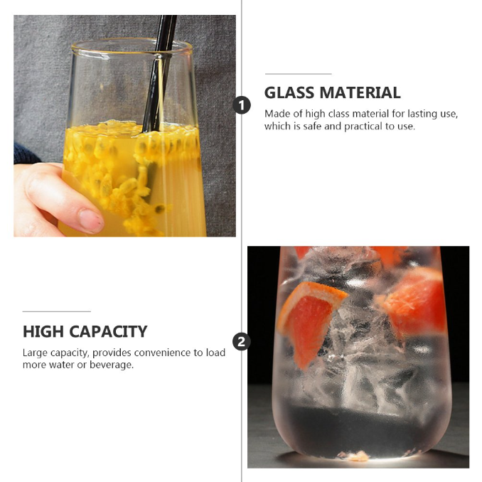 0806-2 Clear Elegance Smooth Waterdrop Design Glass 500ml - Image 5