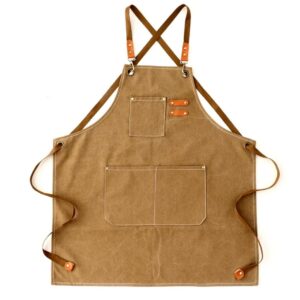 3689 VersaPro Khaki Canvas Apron with Multi-Pocket Design - Khaki Edition