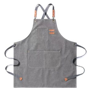 3689 VersaPro Army Grey Apron with Multi-Pocket Design - Grey Edition