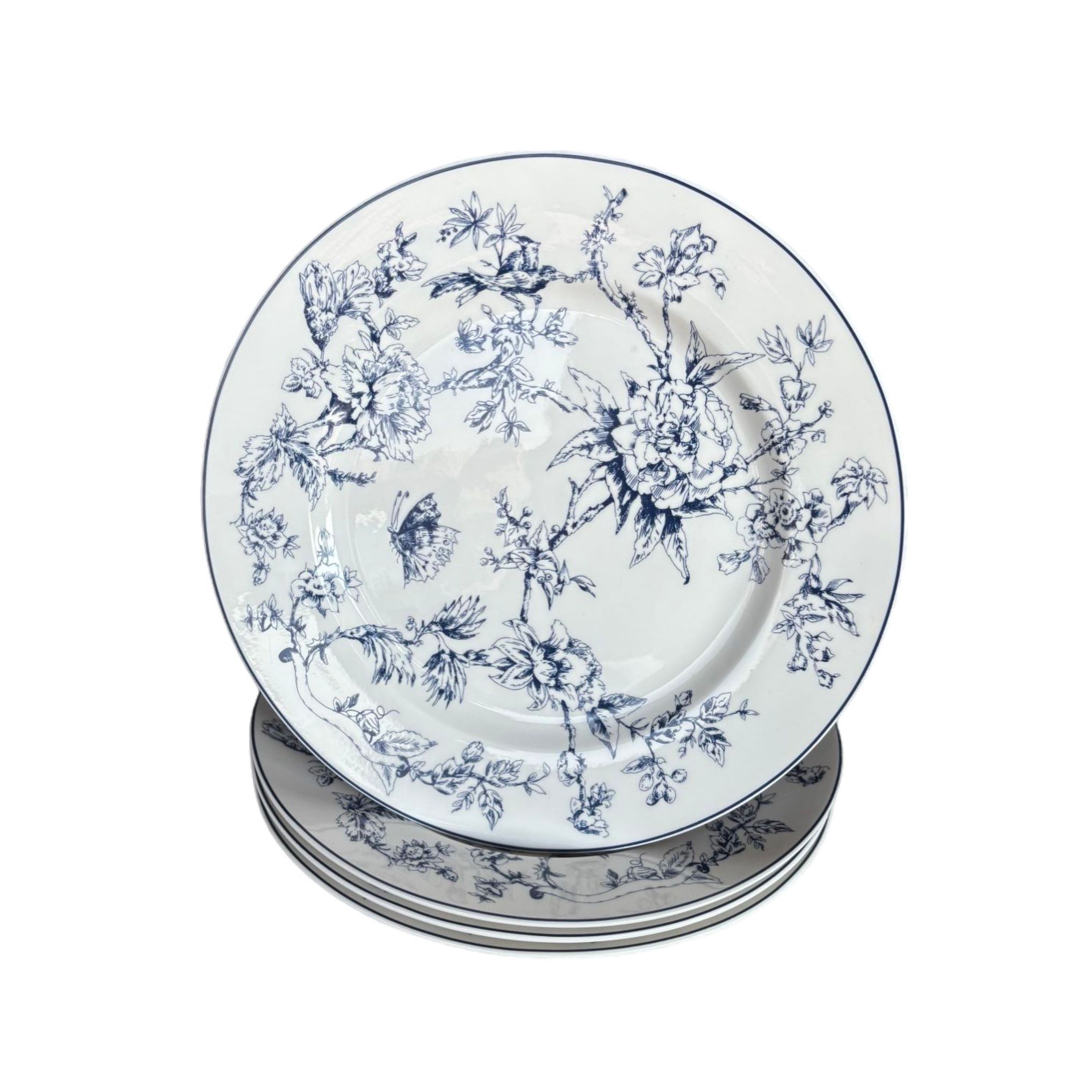 I-12 Blue Flower Dinner Plate - Set of 4 - 26cm x 2cm - Image 4