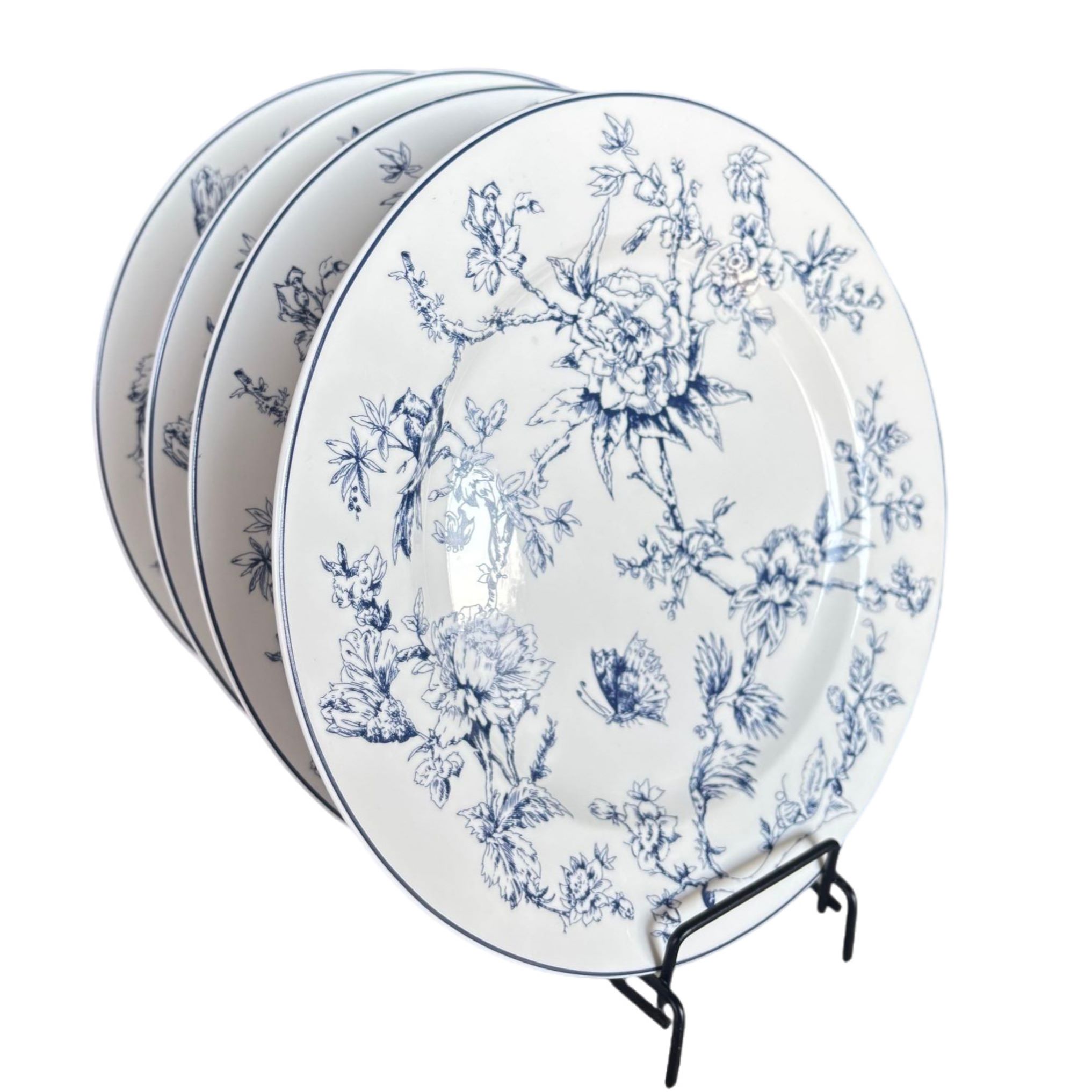 I-12 Blue Flower Dinner Plate - Set of 4 - 26cm x 2cm - Image 2