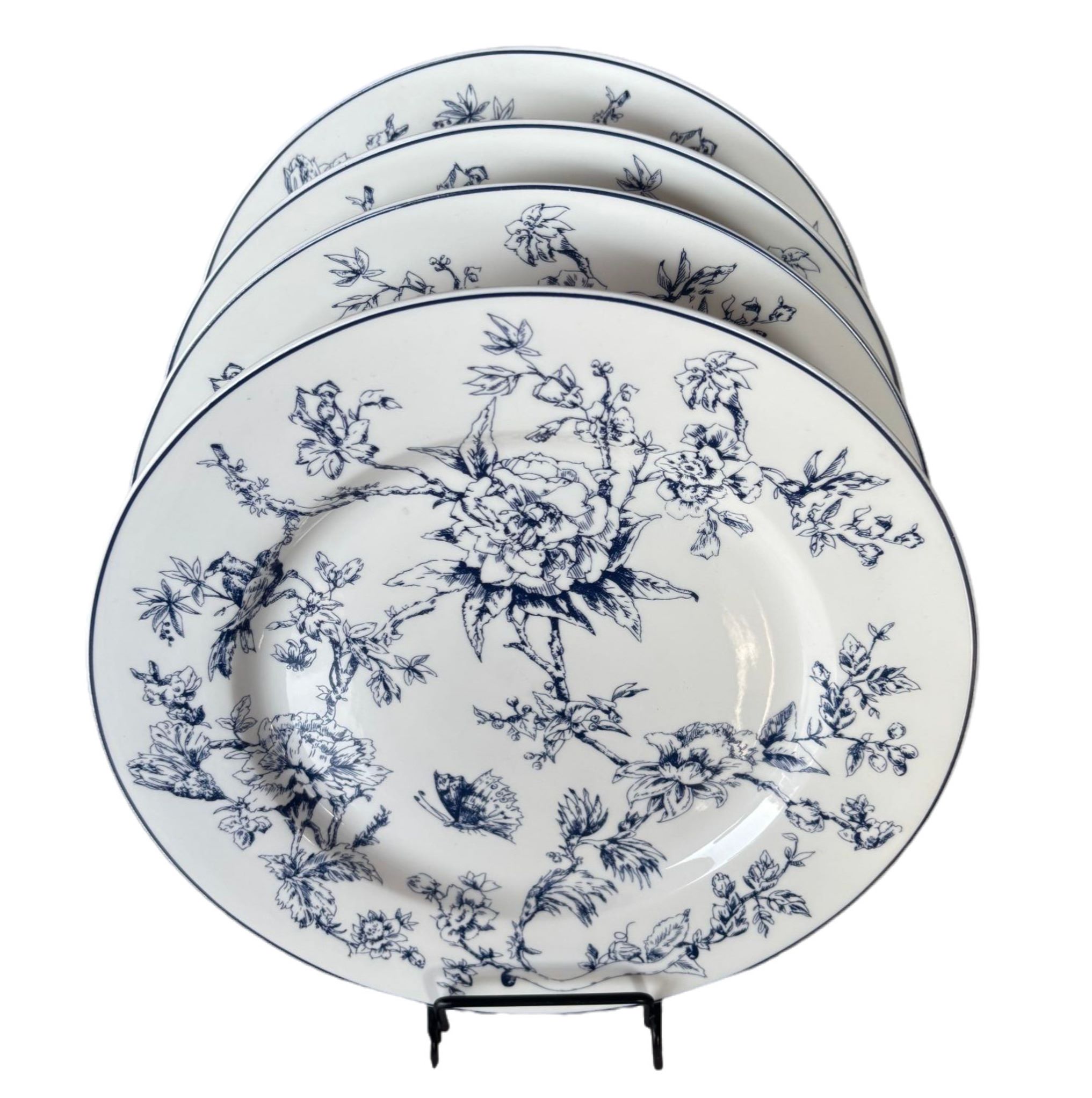 I-12 Blue Flower Dinner Plate - Set of 4 - 26cm x 2cm - Image 5