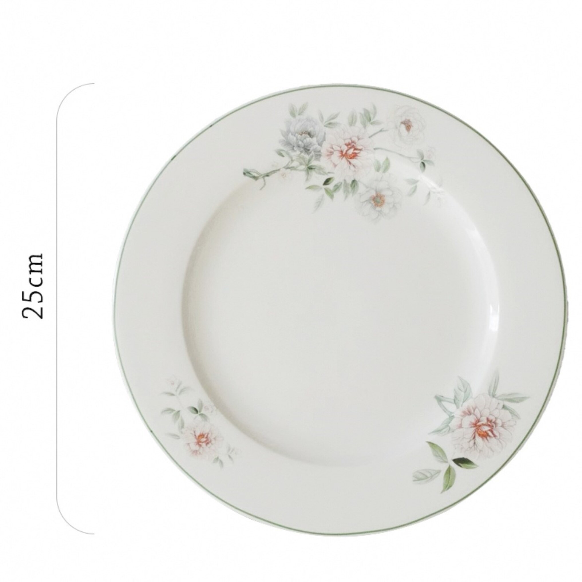 I-27 GREEN FLOWER DINNER PLATE (25cm × 2cm) 4PCS - Image 3
