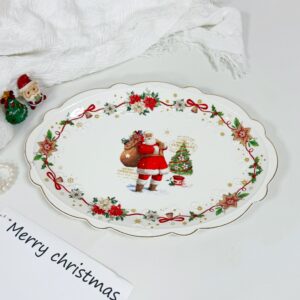 SDG-28 Christmas Feast Set of 2 Piece Oval Plates