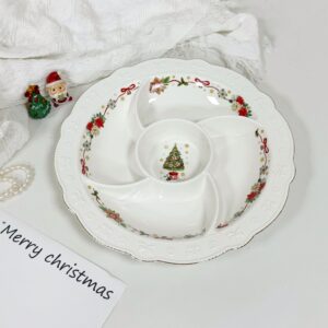 SDG-30 Festive Christmas Divided Snack Bowl (33.5CM × 4CM)