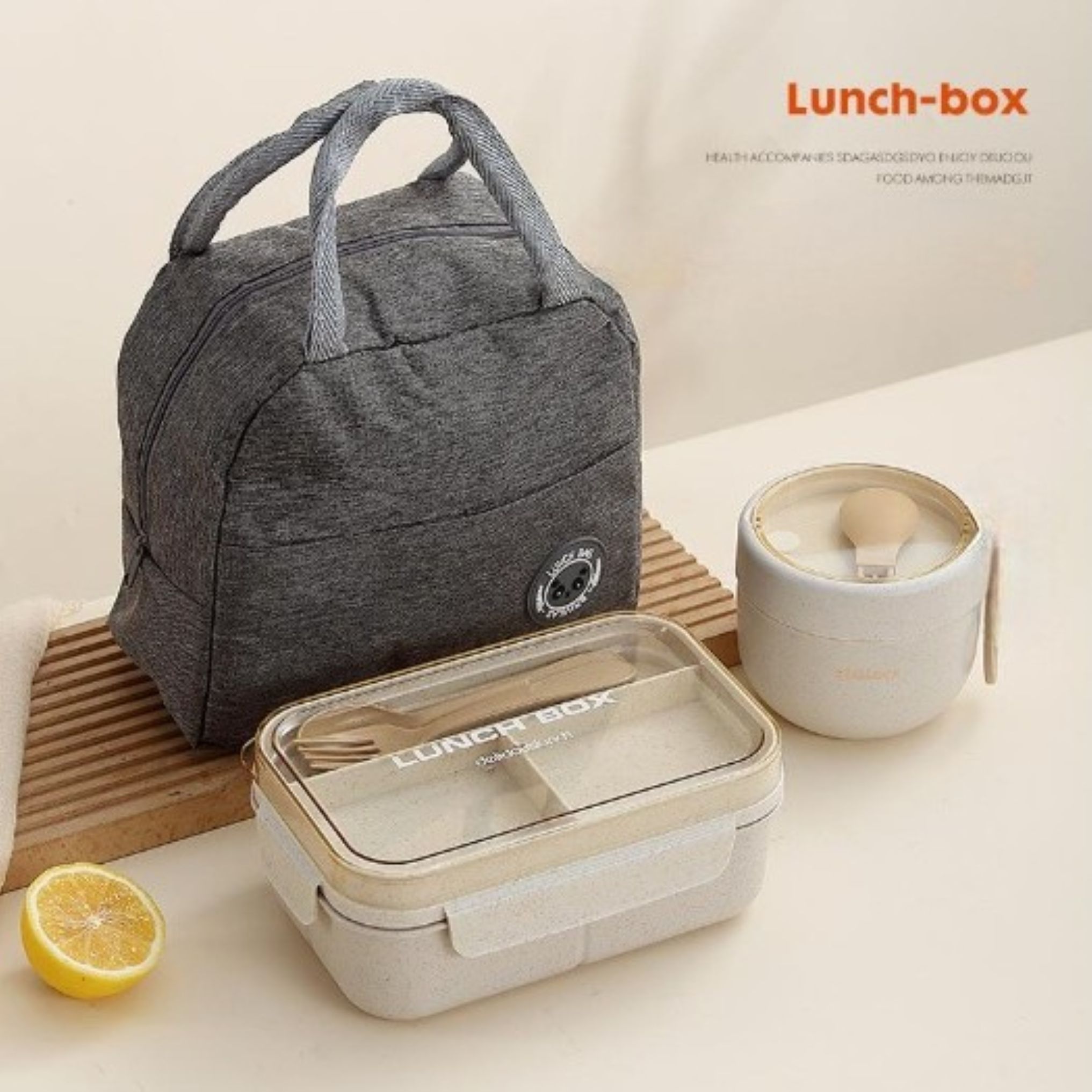 3276-T39 Lunch Box Set (Lunch Box & Food Bowl & Bag) - Image 5