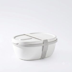 3276-HT6333 Bento Lunch Box with Cutlery & Sauce Container 1300ml - White