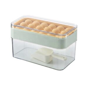 B118-5032 Ice Cube Tray with Storage Bin & Scoop - Green / Yellow