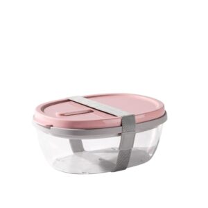 3276-TH6335 Lunch Box with Sauce Container & Cutlery Set - Pink