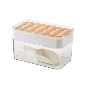 B118-5032 Ice Cube Tray with Storage Bin & Scoop - Yellow / White