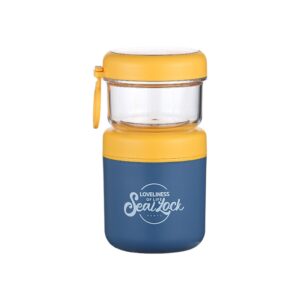 3276-HY6597B FreshStart Breakfast Jar with Dual Snack Container - Blue / Yellow