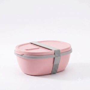 3276-HT6333 Bento Lunch Box with Cutlery & Sauce Container 1300ml - Pink