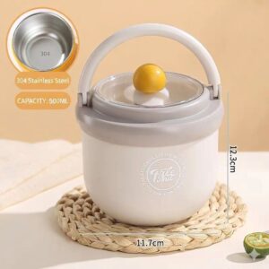 HY600B-2 ThermoFresh Double-Layer Breakfast Cup(500ml) - oatmeal color