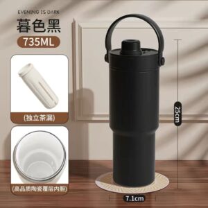 HB-8611T Stainless Steel Vacuum Flask (735ml) - Black