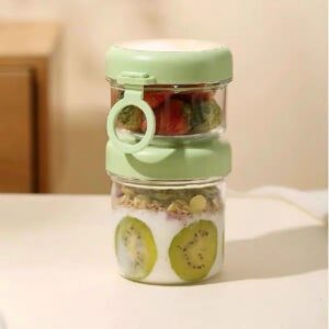3276-HY6597C Dual-Layer Breakfast & Snack Jar - Green