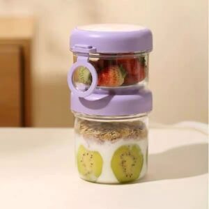 3276-HY6597C Dual-Layer Breakfast & Snack Jar - Purple