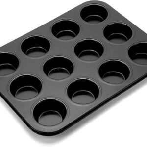 (50321-23)Non-Stick 12-Cup Muffin Pan – Carbon Steel Cupcake Tray